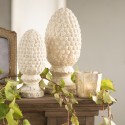 Clayre & Eef Figurine Pinecone Ø 13x31 cm Beige Stone