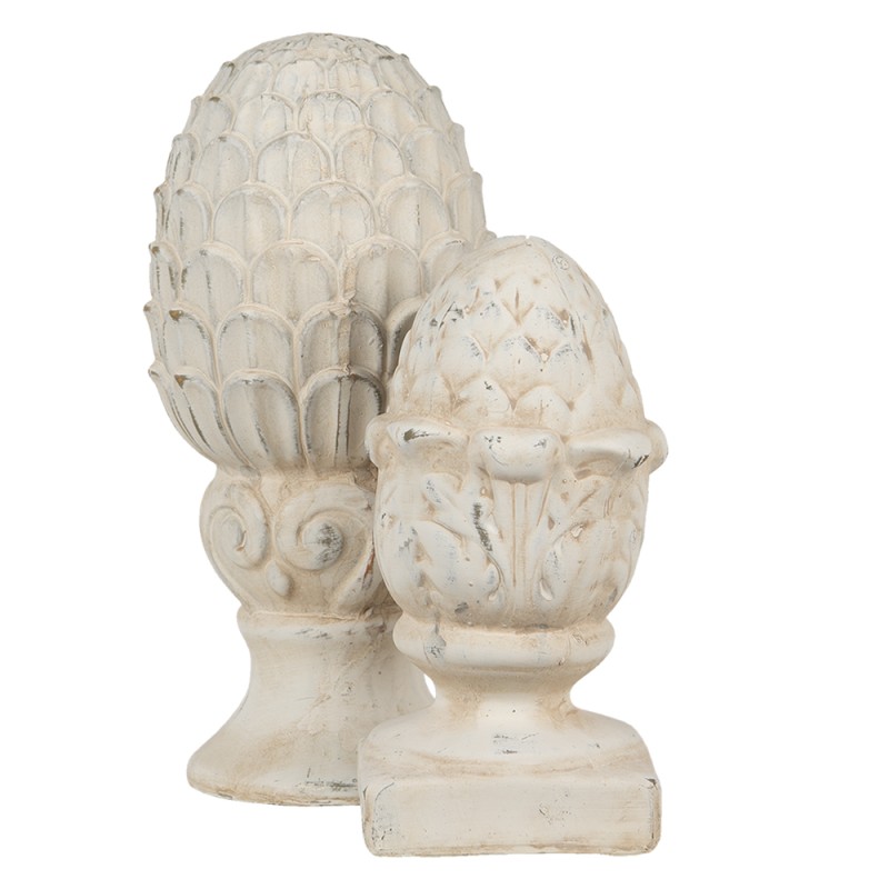 Clayre & Eef Figurine Pomme de pin 11x11x21 cm Beige Pierre