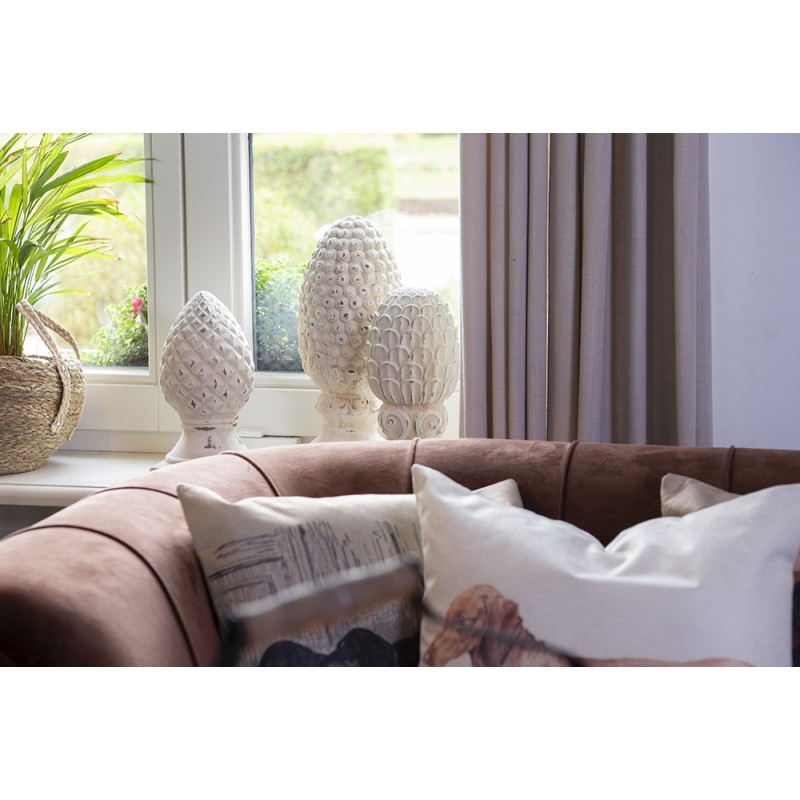 Clayre & Eef Figurine Pinecone Ø 14x29 cm Beige Stone