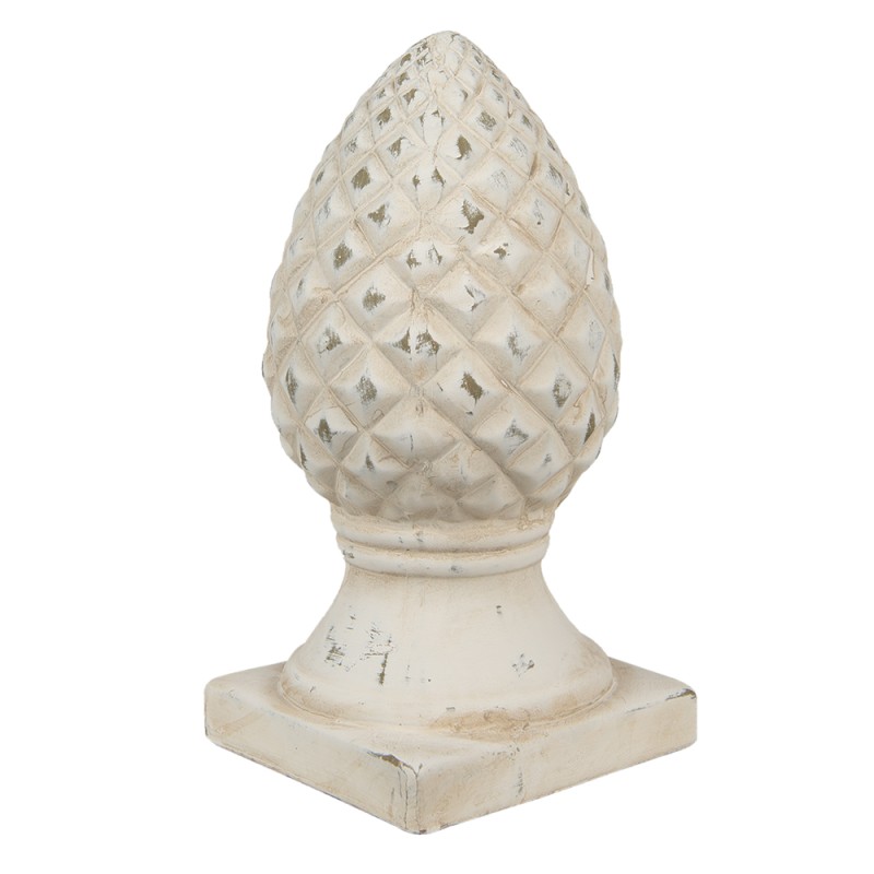 Clayre & Eef Figurine Pinecone Ø 14x28 cm Beige Stone