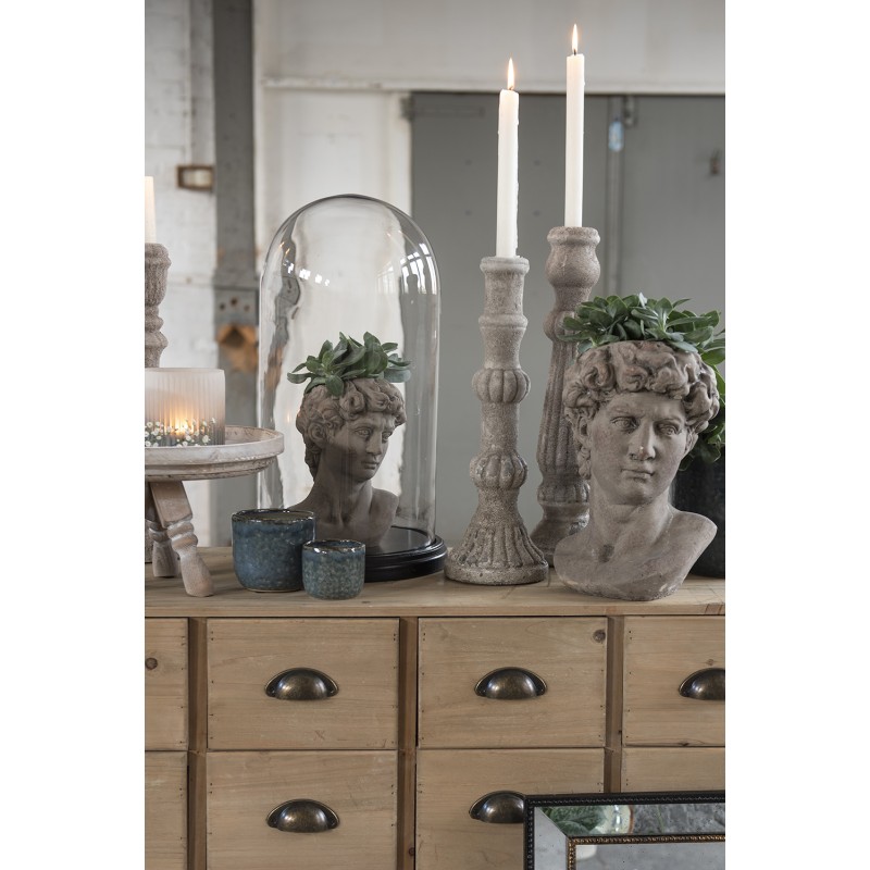Clayre & Eef Fioriera Busto  14x13x21 cm Grigio Pietra