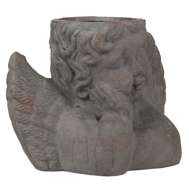 Clayre & Eef Bloempot Engel 30x13x20 cm Grijs Steen