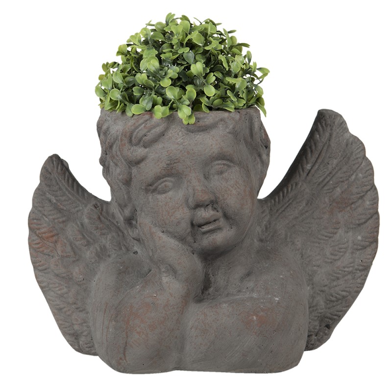 Clayre & Eef Bloempot Engel 30x13x20 cm Grijs Steen