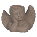 Clayre & Eef Pot de fleurs d'intérieur Ange 23x13x17 cm Gris Pierre