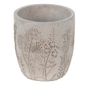 Clayre & Eef Bloempot  Ø 13x14 cm Grijs Beige Steen Bloemen