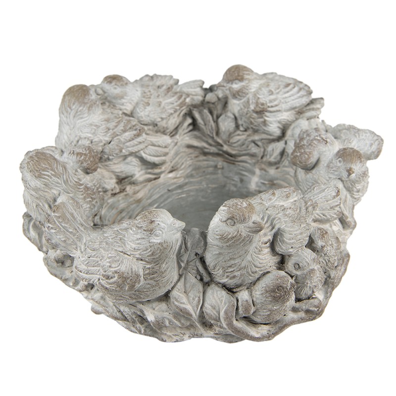 Clayre & Eef Pot de fleurs Ø 27x12 cm Gris Pierre