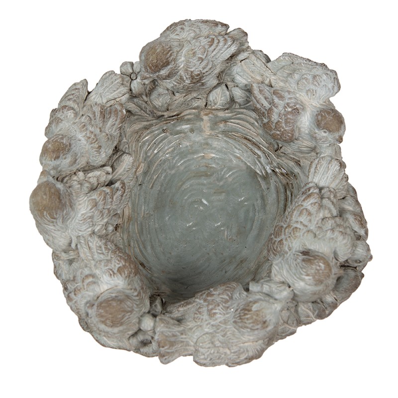 Clayre & Eef Pot de fleurs Ø 27x12 cm Gris Pierre