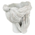 Clayre & Eef Fioriera Testa Ø 11x20 cm Grigio Pietra