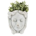 Clayre & Eef Fioriera Testa Ø 11x20 cm Grigio Pietra