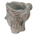 Clayre & Eef Fioriera Testa 14x16x17 cm Grigio Pietra Mani