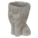 Clayre & Eef Planter Head 16x16x22 cm Grey Stone Hands