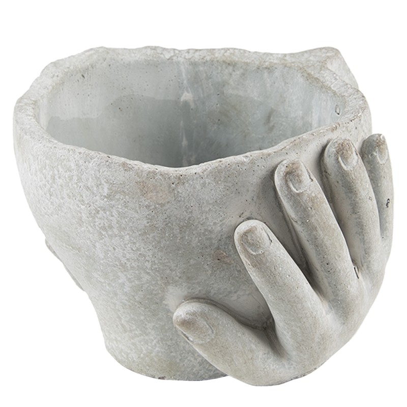 Clayre & Eef Fioriera Testa Ø 11x11 cm Grigio Pietra
