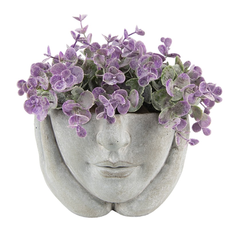 Clayre & Eef Fioriera Testa Ø 11x11 cm Grigio Pietra