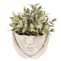 Clayre & Eef Bloempot Hoofd Ø 11x11 cm Beige Steen