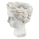 Clayre & Eef Blumentopf Kopf 11x17 cm Grau Stein