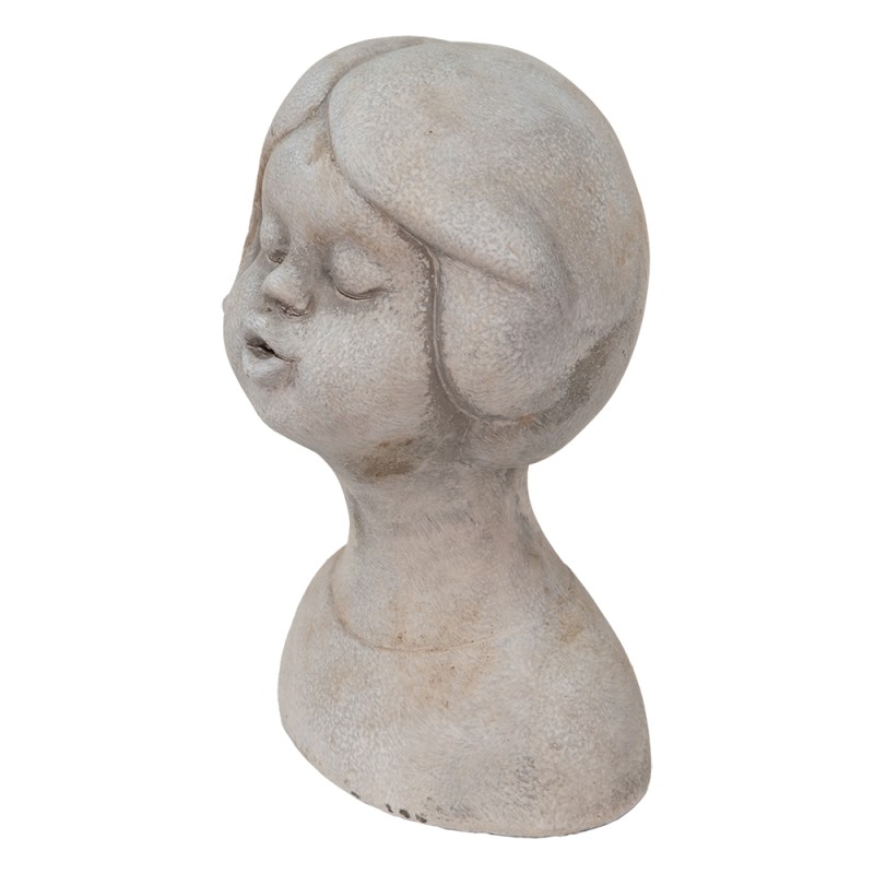Clayre & Eef Buste Meisje 11x10x18 cm Beige Steen