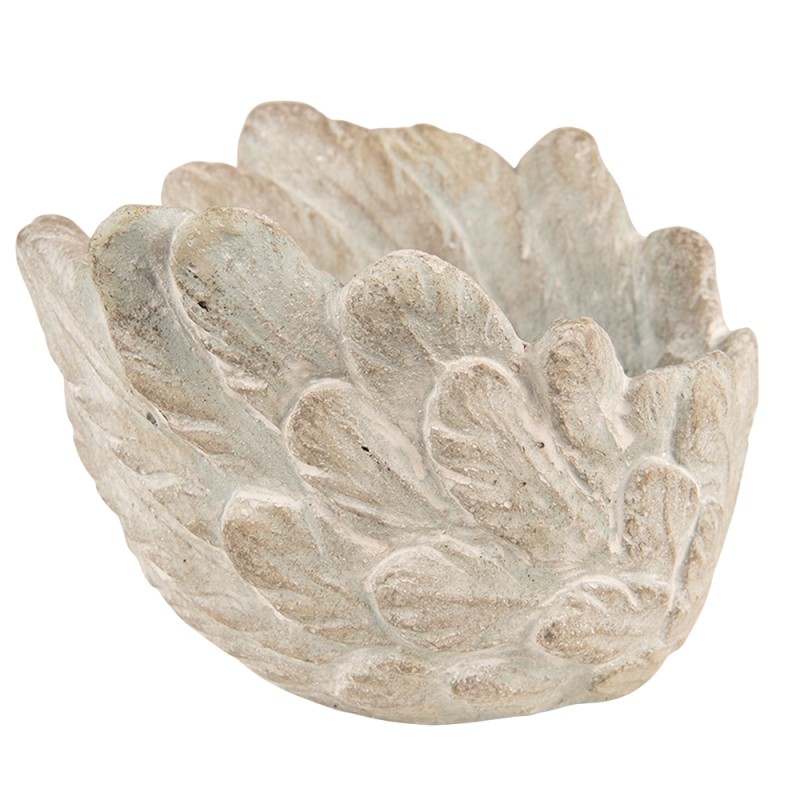 Clayre & Eef Blumentopf Flügel Ø 20x13 cm Grau Stein