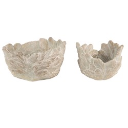 Clayre & Eef Planter Wings Ø 20x13 cm Grey Stone