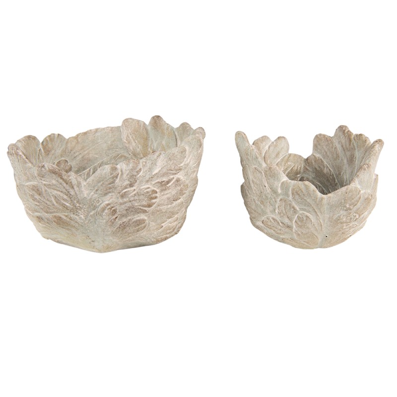 Clayre & Eef Planter Wings Ø 7 16x11 cm Grey Stone