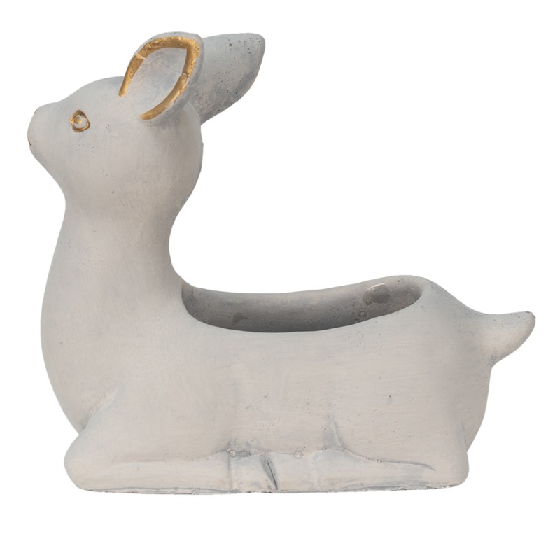 Clayre & Eef Planter Deer 23x11x21 cm Beige Stone