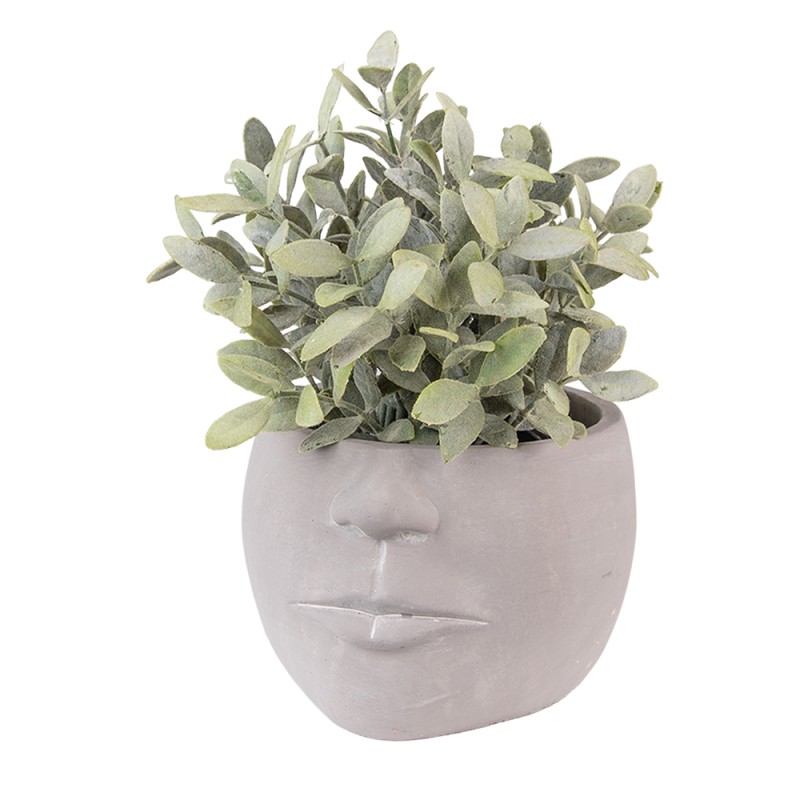 Clayre & Eef Planter Face 17x15x10 cm Grey Stone