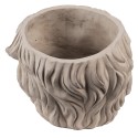 Clayre & Eef Bloempot Hoofd 23x26x22 cm Beige Grijs Steen