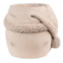 Clayre & Eef Blumentopf Weihnachtsmann 22x20x17 cm Beige Stein