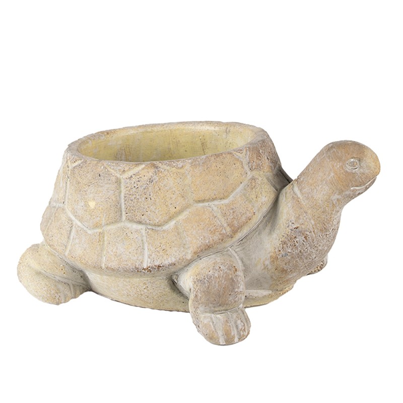 Clayre & Eef Fioriera Tartaruga 22x16x10 cm Beige Pietra