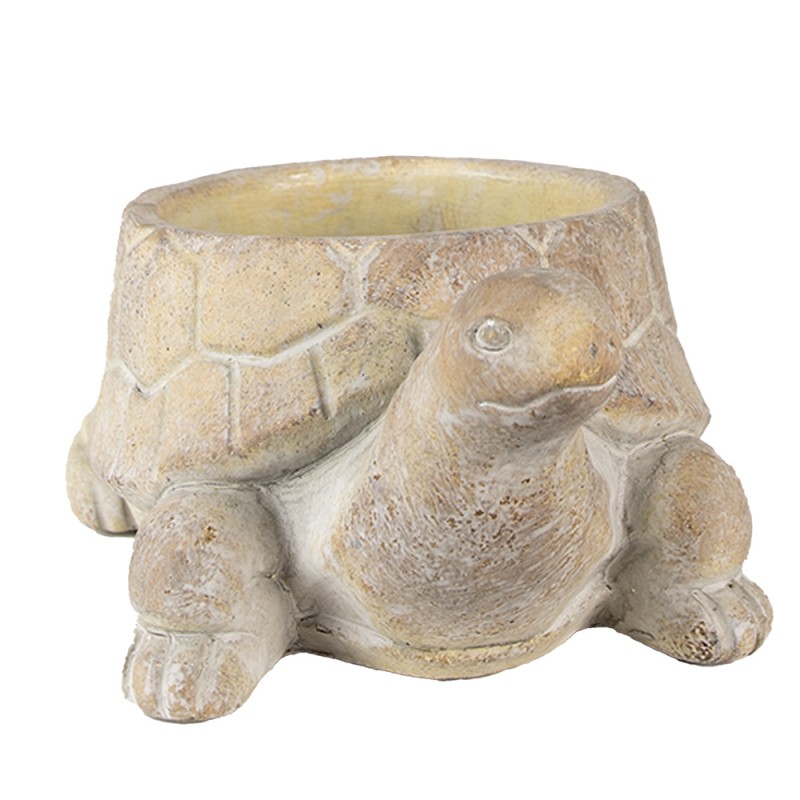Clayre & Eef Fioriera Tartaruga 22x16x10 cm Beige Pietra