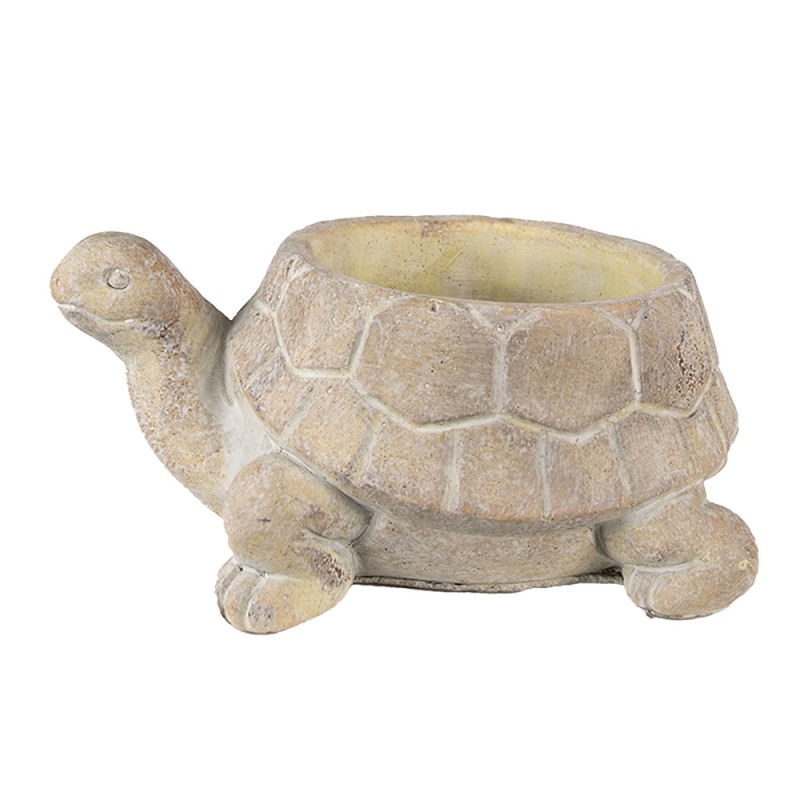 Clayre & Eef Fioriera Tartaruga 22x16x10 cm Beige Pietra