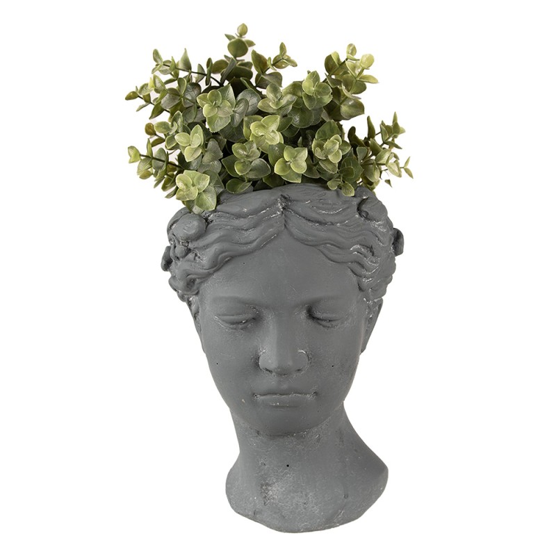 Clayre & Eef Planter Head 18x17x25 cm Grey Stone