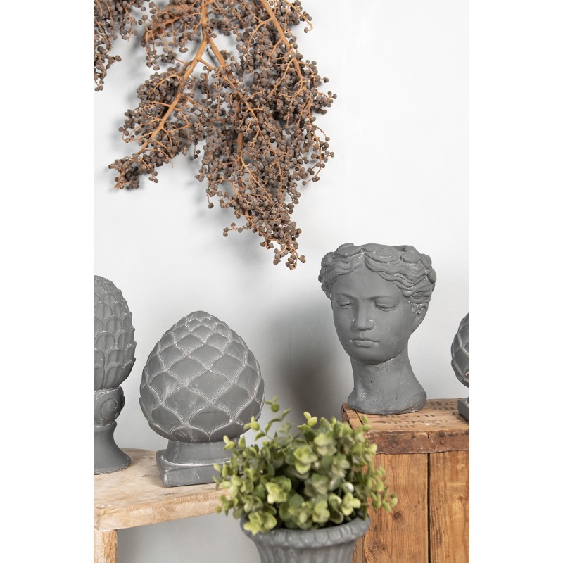 Clayre & Eef Planter Head 18x17x25 cm Grey Stone