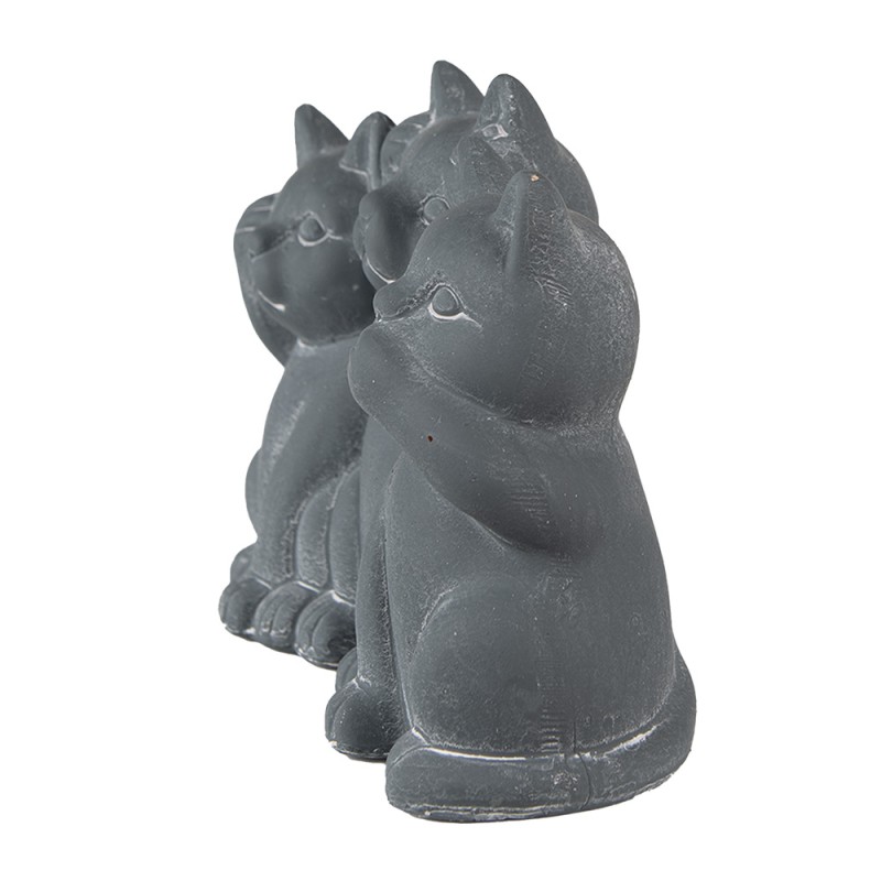 Clayre & Eef Figur Katze 22x10x16 cm Grau Stein