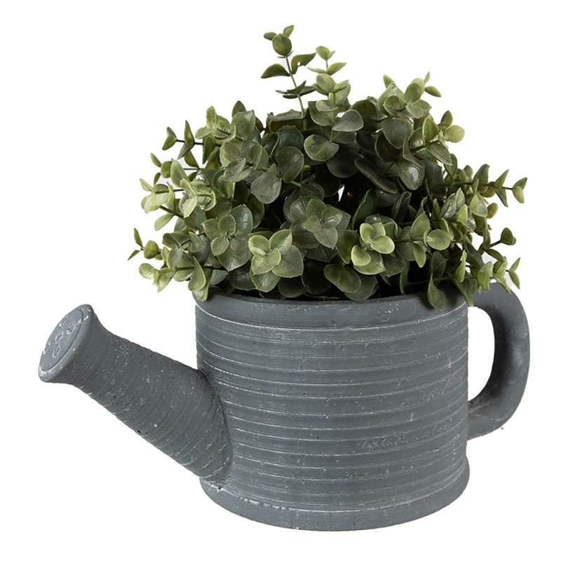 Clayre & Eef Blumentopf Gießkanne 27x15x11 cm Grau Stein