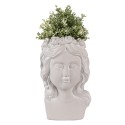 Clayre & Eef Pot de fleurs Tête 20x17x30 cm Gris Pierre