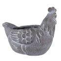 Clayre & Eef Pot de fleurs Poulet 29x17x23 cm Gris Pierre