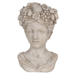 Clayre & Eef Pot de fleurs d'intérieur Tête 22x21x35 cm Gris Pierre