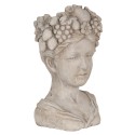 Clayre & Eef Pot de fleurs d'intérieur Tête 22x21x35 cm Gris Pierre