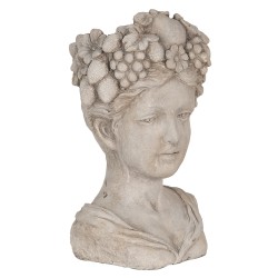 Clayre & Eef Pot de fleurs d'intérieur Tête 22x21x35 cm Gris Pierre