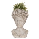 Clayre & Eef Pot de fleurs d'intérieur Tête 22x21x35 cm Gris Pierre
