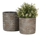 Clayre & Eef Innenblumentopf Ø 18x17 cm Grau Stein