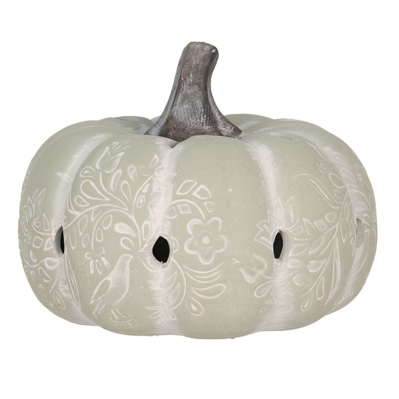 Clayre & Eef Decorazione Zucca Ø 23x18 cm Verde Pietra