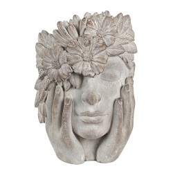 Clayre & Eef Fioriera per interni Donna 27x22x31 cm Grigio Pietra