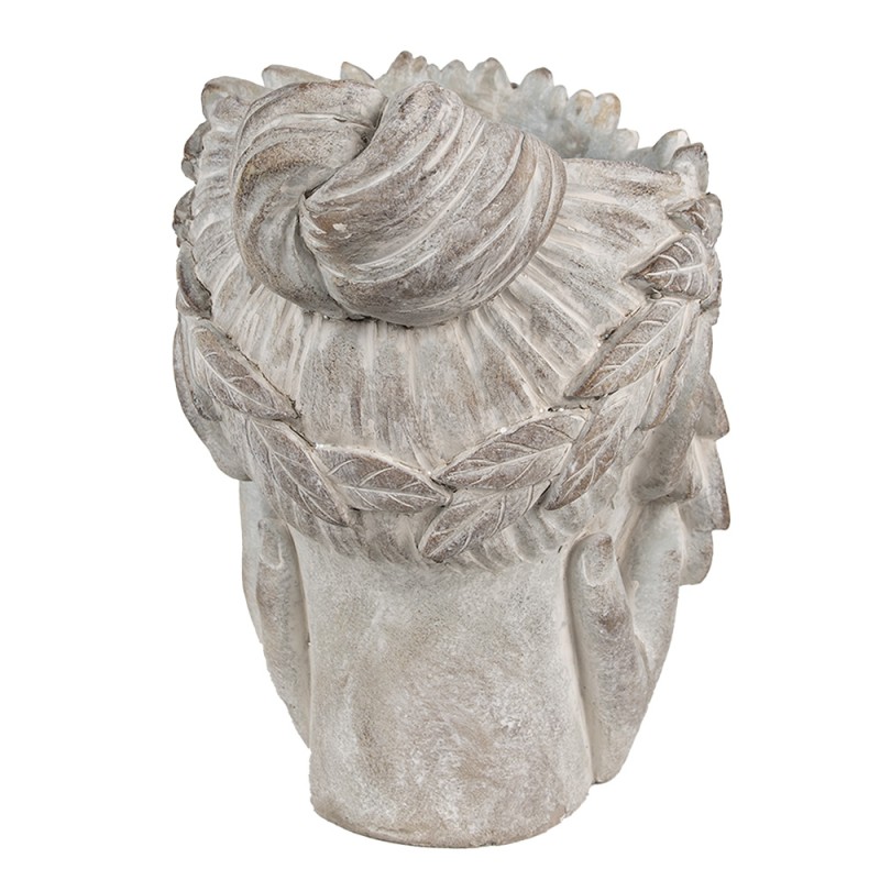 Clayre & Eef Pot de fleurs d'intérieur Femme 27x22x31 cm Gris Pierre