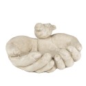 Clayre & Eef Vaschetta per l'alimentazione degli uccelli Mani 23x21x9 cm Beige Pietra