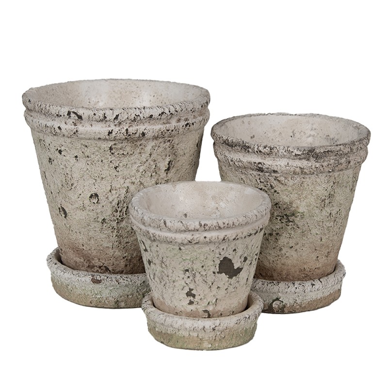Clayre & Eef Planter Ø 13x14 cm Beige Stone