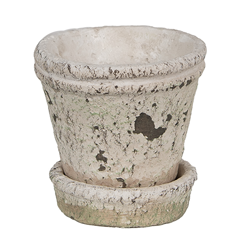 Clayre&Eef BloempotØ 9x9 cm Beige Steen afbeelding