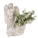 Clayre & Eef Bloempot Engel 22x13x30 cm Wit Steen