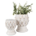Clayre & Eef Blumentopf Ø 11x13 cm Weiß Stein