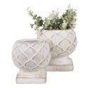 Clayre & Eef Fioriera Ø 18x17 cm Bianco Pietra